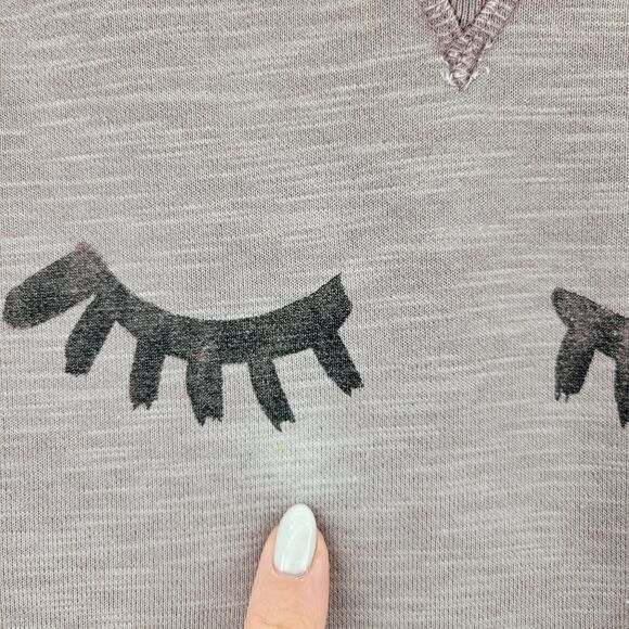 Anthropologie Saturday Sunday Purple Ombre Sweatshirt Smart Mouth Face Small - Picture 4 of 8